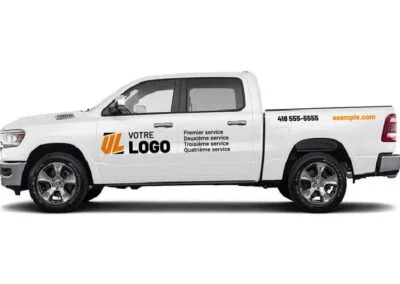 Lettrage et wrap automobile sur un pickup/camion