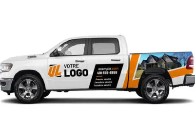 Lettrage et wrap automobile sur un pickup/camion