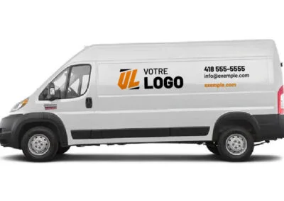 Lettrage et wrap d'un camion ou fourgon commercial de type Promaster, Sprinter, Transit, Savana, Express
