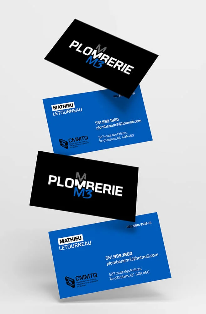conception impression carte d'affaire Plomberie M3